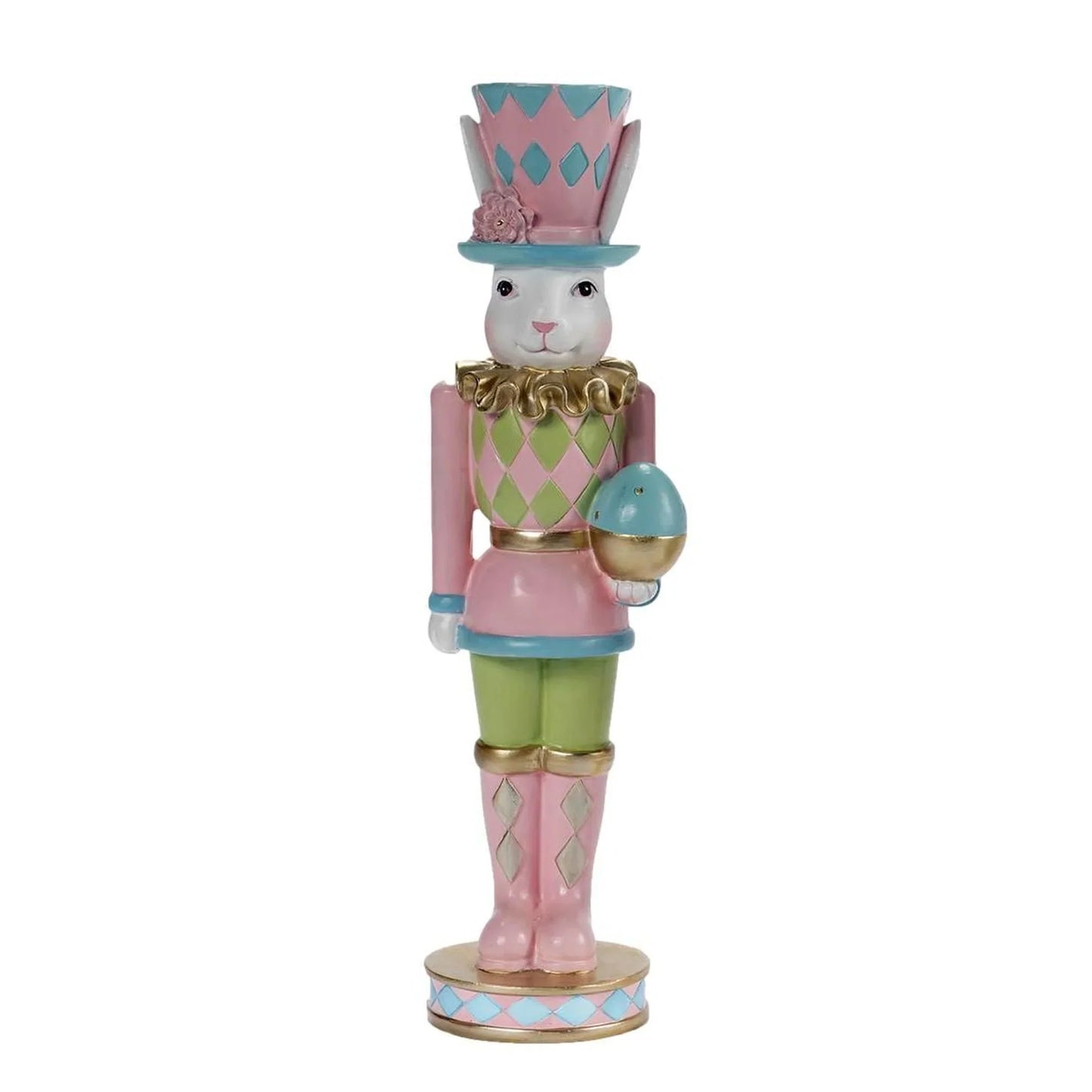 Pink Checkered 31cm Luxe Pastel Rabbit with Egg