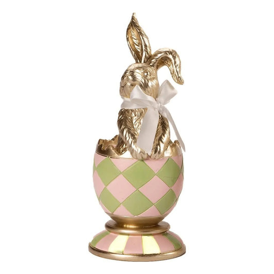 19cm Pink & Green Diamond Luxe Egg