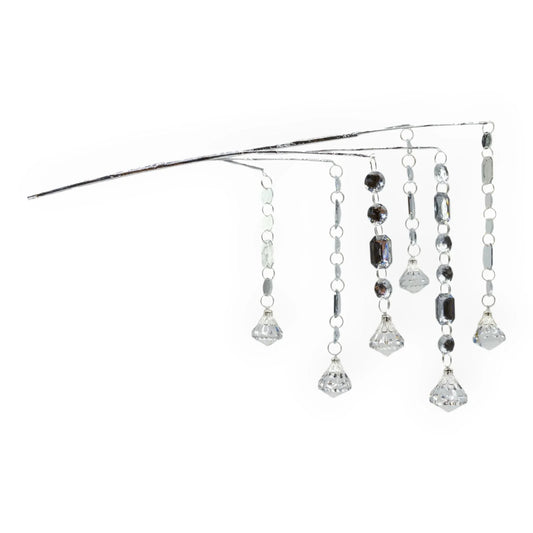 Elegant crystal hair accessory with dangling beads and faceted gems for bridal or formal wear