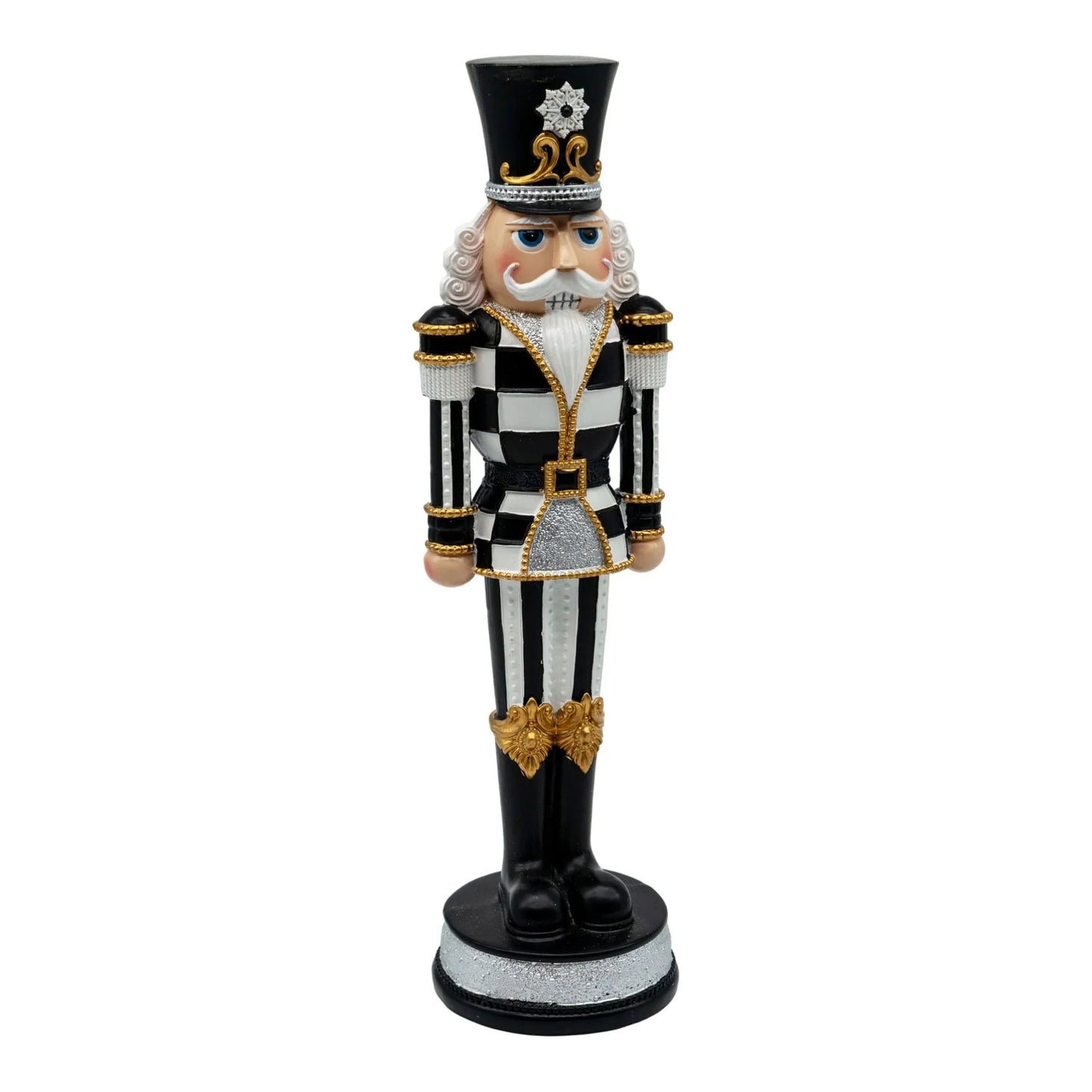 Nutcracker Black with White & Gold Accents - 33cm