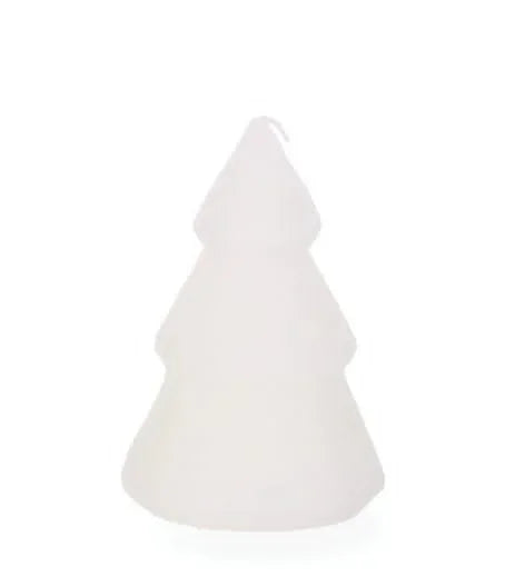 11cm White Ribbed Tree Candle