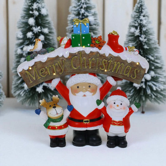 Santa & Friend Merry Christmas LED