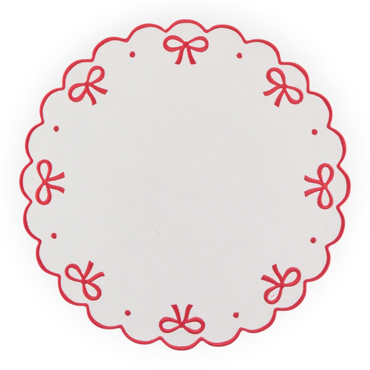 Wavy Bow Fabric Placemat Round - 38cm