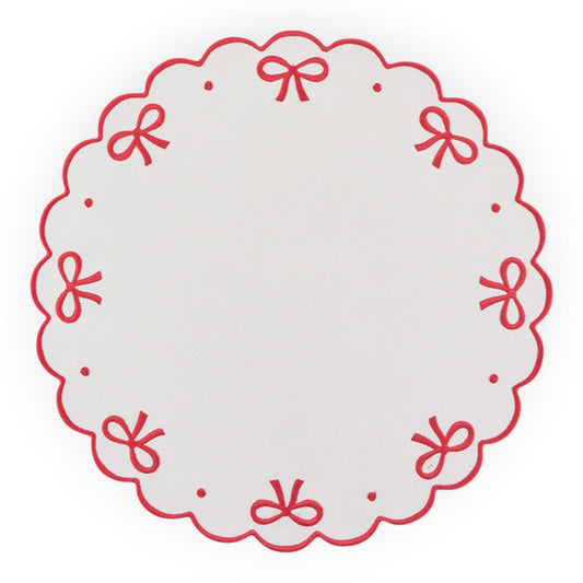 Wavy Bow Fabric Placemat Round - 38cm