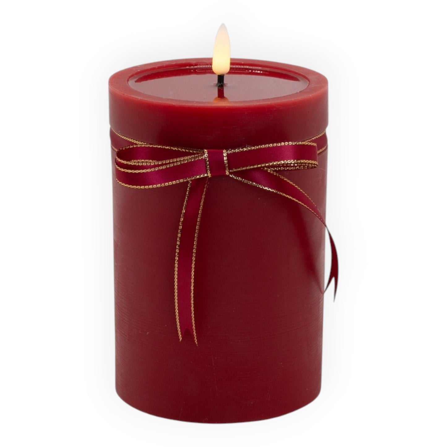 LED Pillar Wax Candle 15cm - Red or White