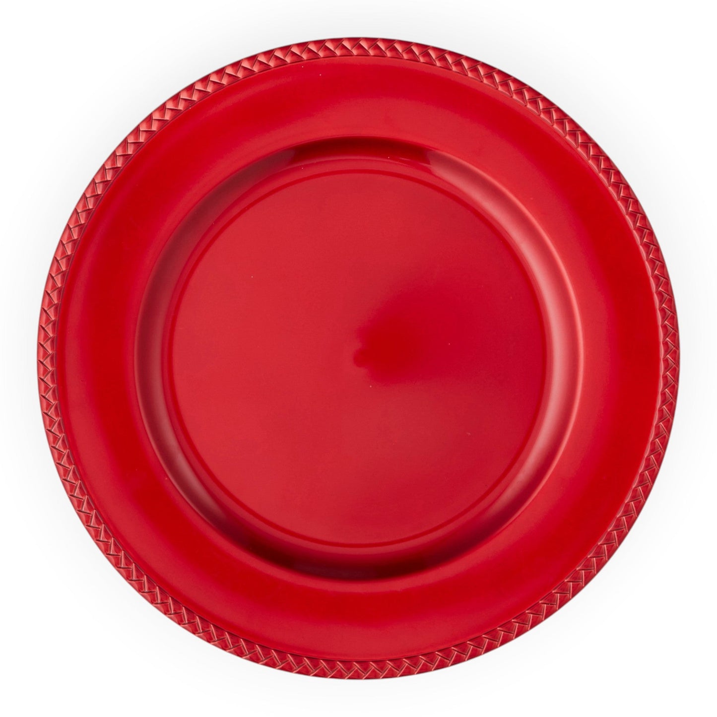 Braided Edge Charger Plate 33cm Red