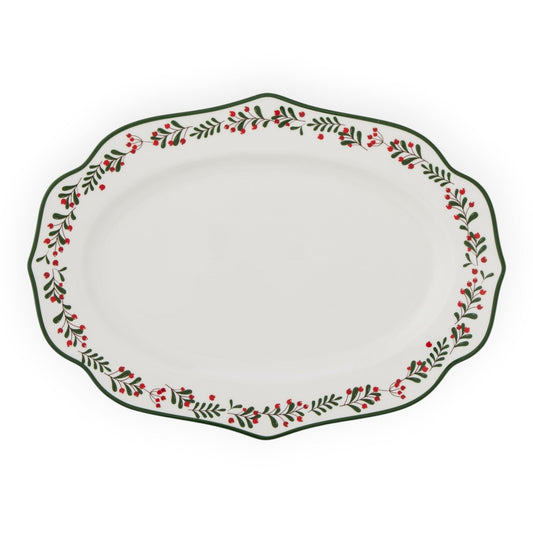 Oval Berry Platter Ceramic 35cm