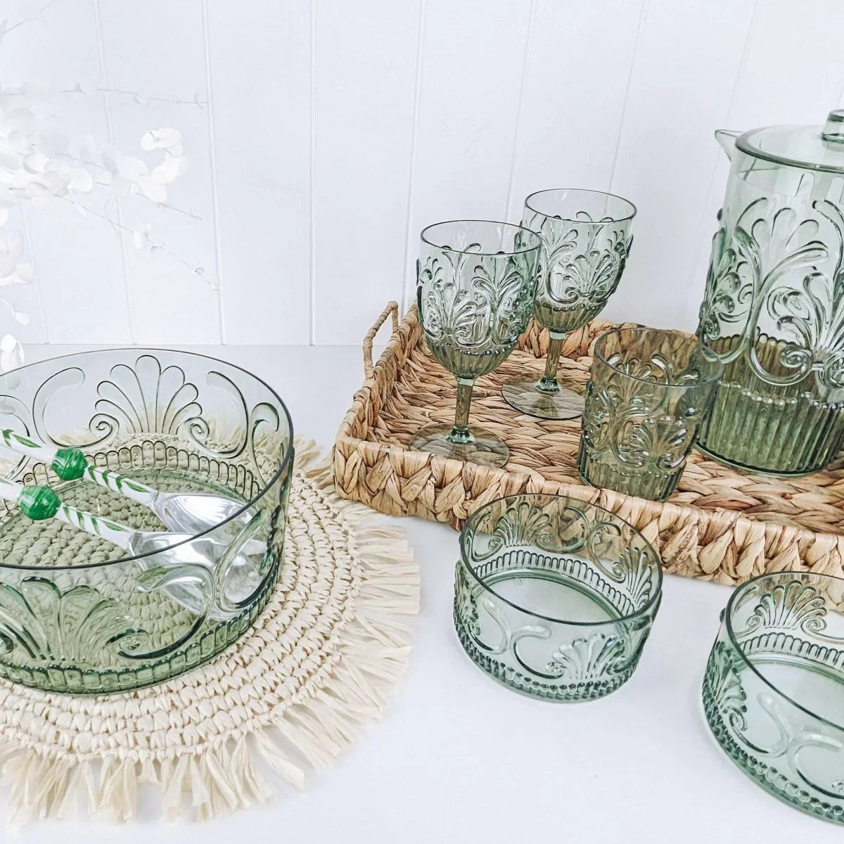 Acrylic Scollop Sage Green Snack Bowl - Exquisite Homewares 