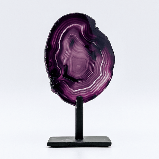 Agate Slice Stand Purple - Exquisite Homewares