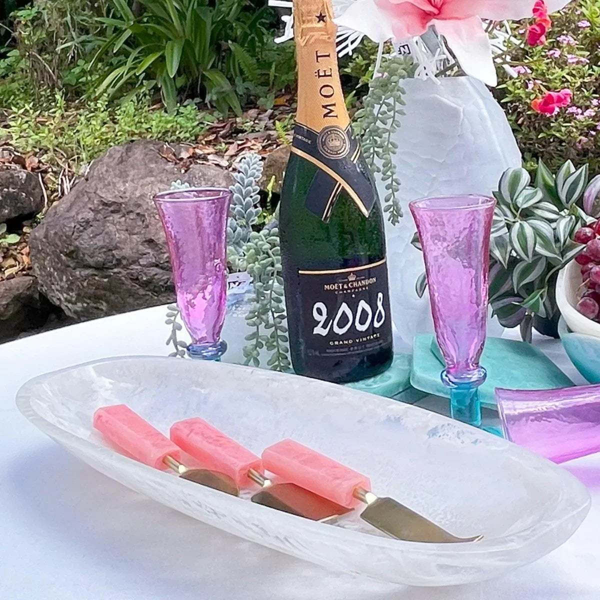 Benny Set of 3 Cheese Knives - pink - Exquisite Homewares 