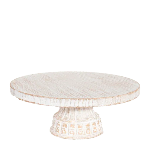Carved Wood Cake Stand - Exquisite Homewares 