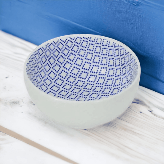 Ceramic Bowl - Diamond Blue - Exquisite Homewares