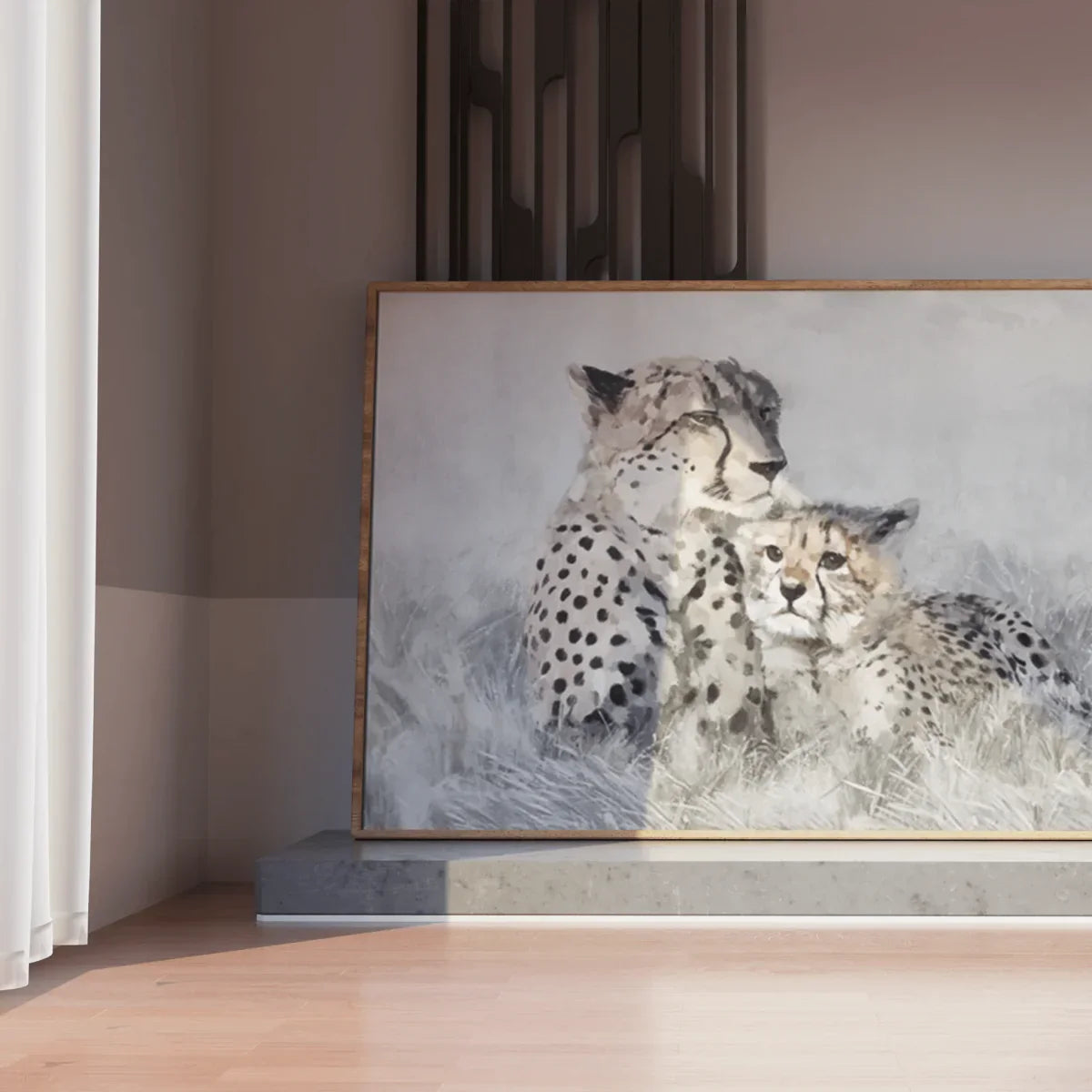 Cheetah's Serene Gaze Framed Canvas - Exquisite Homewares 