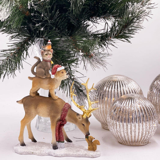 Deer with Dog, Cat and Bird Stack - Exquisite Homewares