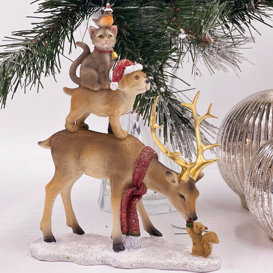 Deer with Dog, Cat and Bird Stack - Exquisite Homewares