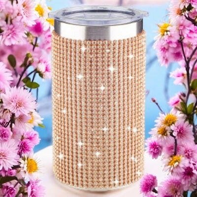 Diamonte Travel Cup - Rose Gold - Exquisite Homewares