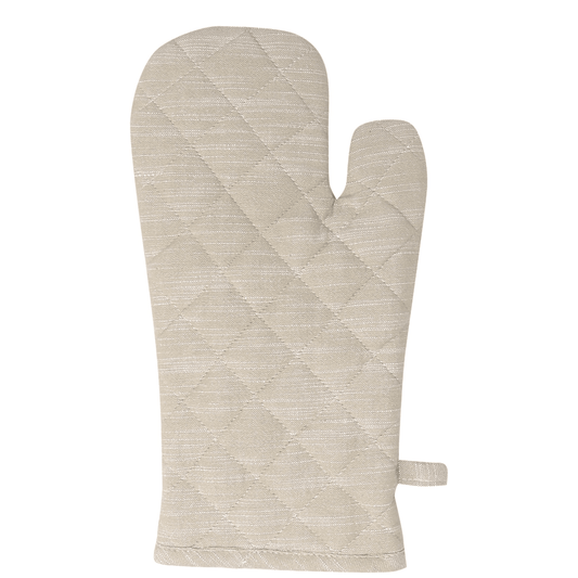 Elysian Taupe Oven Mitt 16x32cm - Cotton & Polyester - Exquisite Homewares