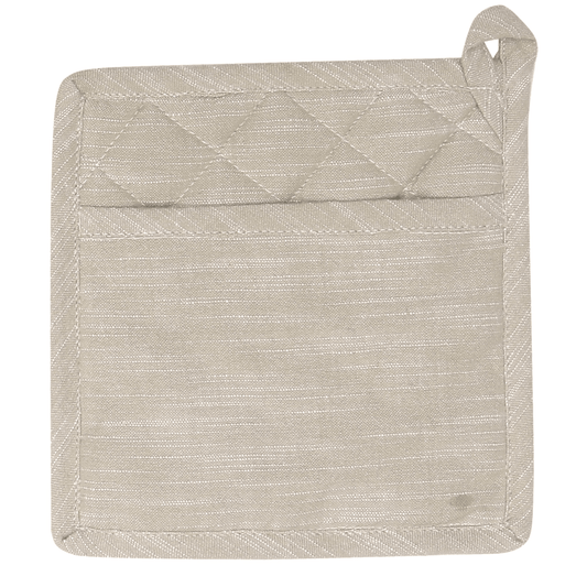 Elysian Taupe Potholder 20x20cm - Cotton & Polyester - Exquisite Homewares