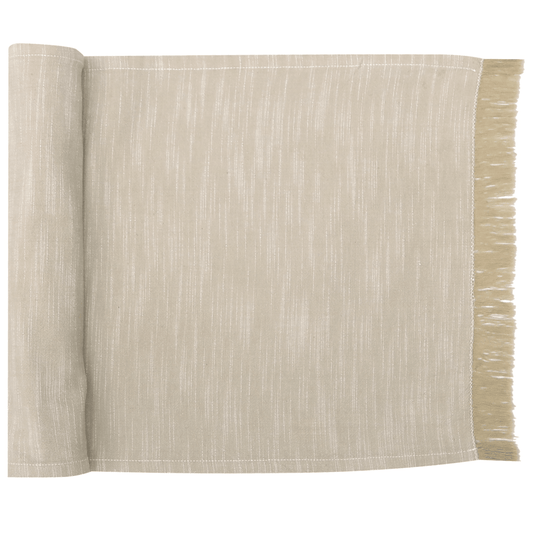 Elysian Taupe Table Runner 35x180cm - 100% Cotton - Exquisite Homewares