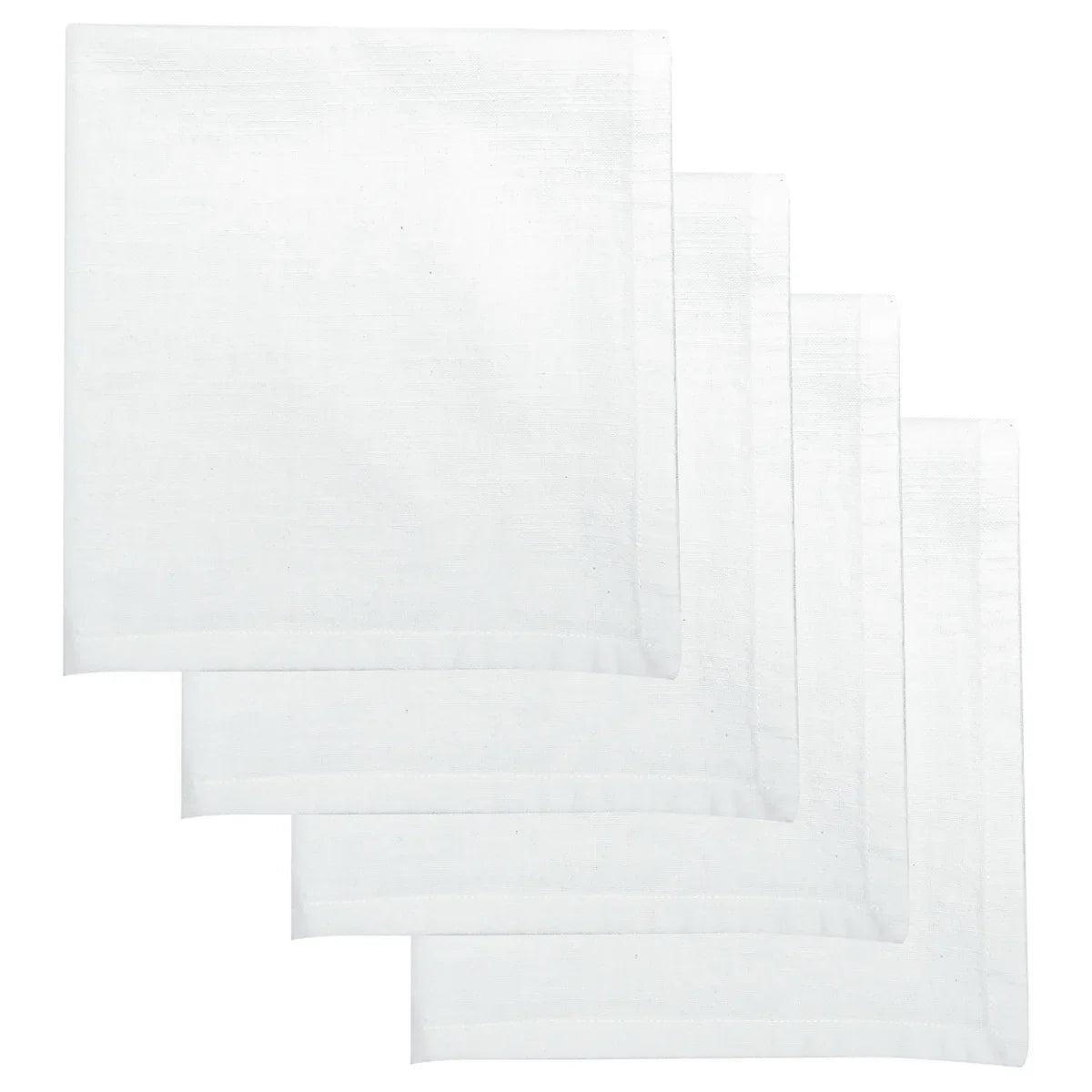 Elysian White Napkins Set/4 45cm - 100% Cotton - Exquisite Homewares 