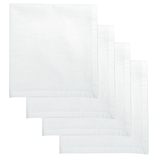 Elysian White Napkins Set/4 45cm - 100% Cotton - Exquisite Homewares
