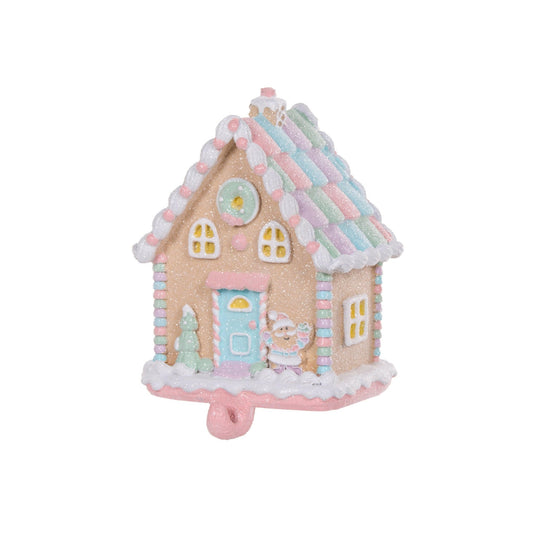 Gingerbread House Stocking Holder With Santa - Exquisite Homewares