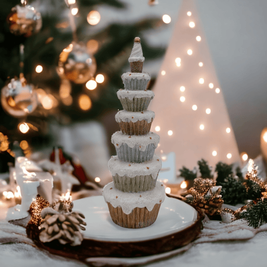 Gold and Silver Cupcake Christmas Tree - Exquisite Homewares