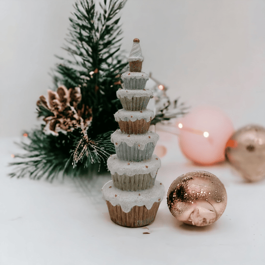 Gold and Silver Cupcake Christmas Tree - Exquisite Homewares