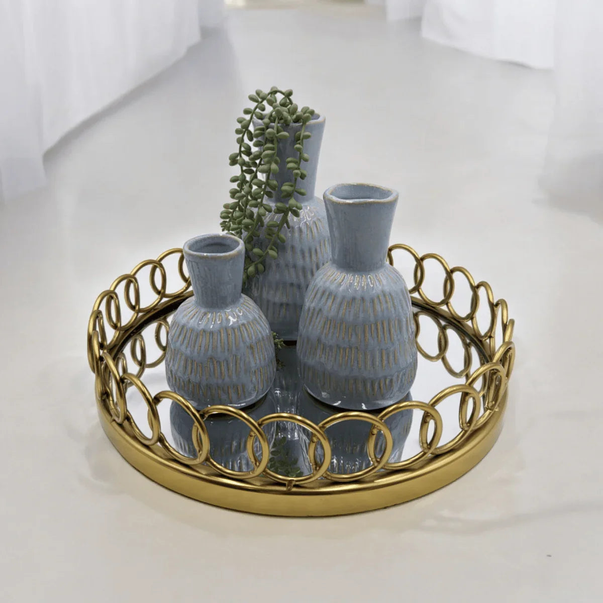 Gold Loop Mirror Tray - Exquisite Homewares 