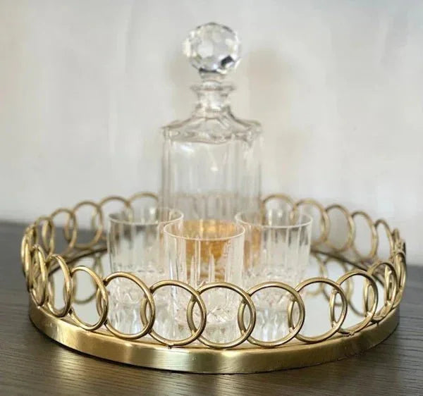 Gold Loop Mirror Tray - Exquisite Homewares 