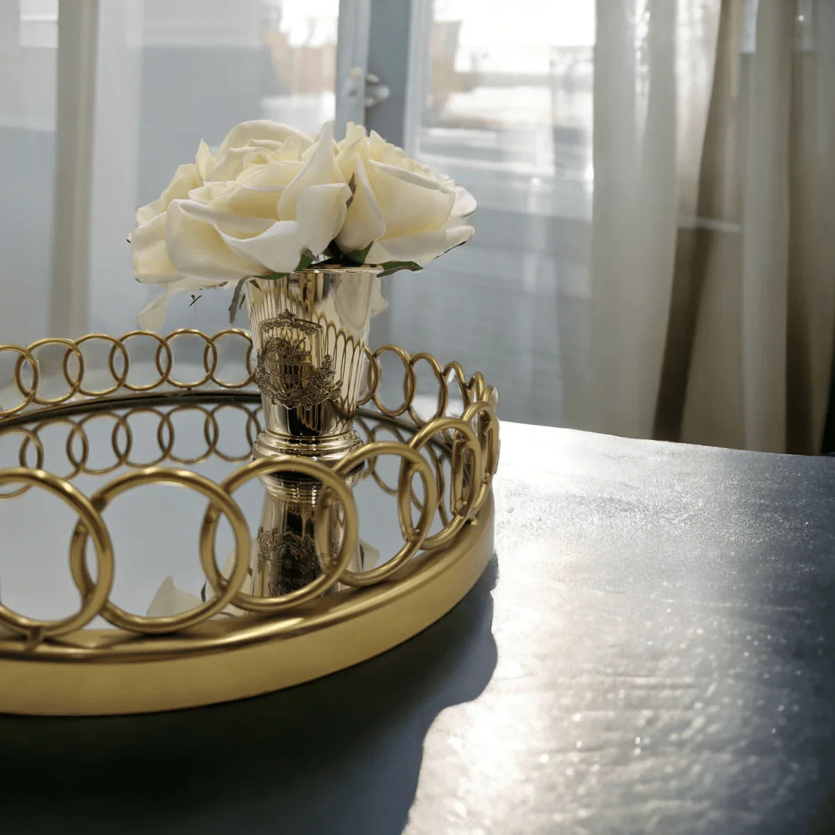 Gold Loop Mirror Tray - Exquisite Homewares 