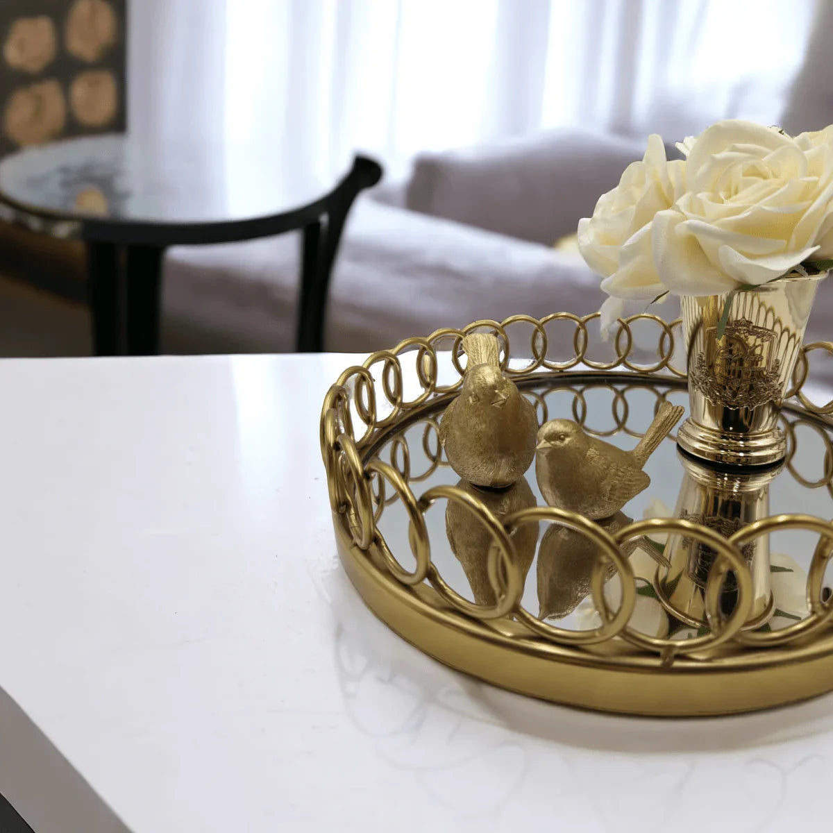 Gold Loop Mirror Tray - Exquisite Homewares 