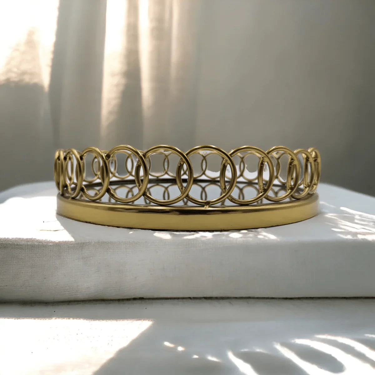 Gold Loop Mirror Tray - Exquisite Homewares 