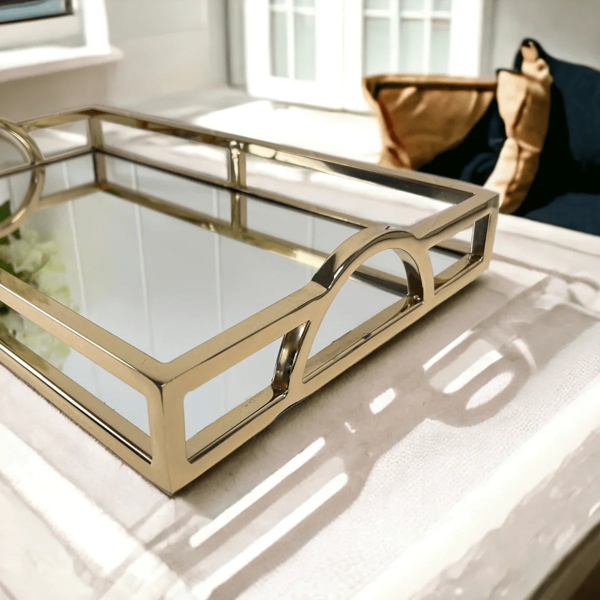 Golden Arch Mirror Tray - Exquisite Homewares 