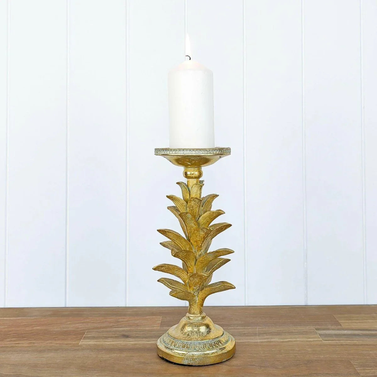 Golden Leaves Candle Stand - Exquisite Homewares 