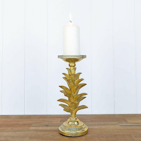 Golden Leaves Candle Stand - Exquisite Homewares