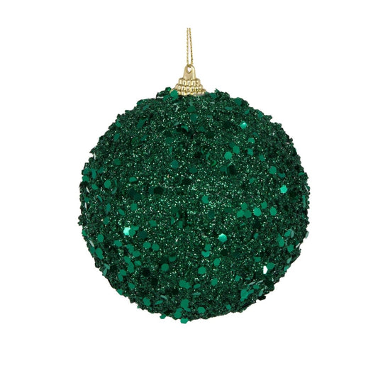 Green Textured Glitter Bauble - Exquisite Homewares
