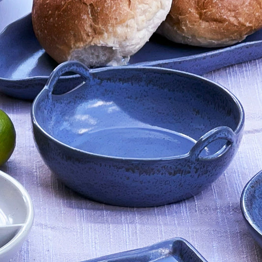 Grey - Blue Handle Bowl - Exquisite Homewares