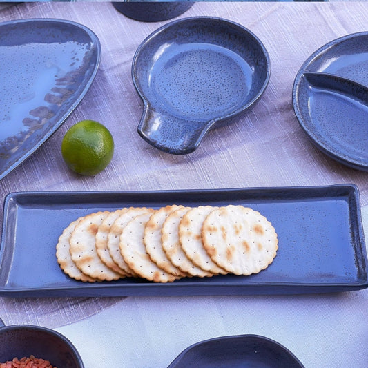 Grey - Blue Rectangle Platter - Exquisite Homewares