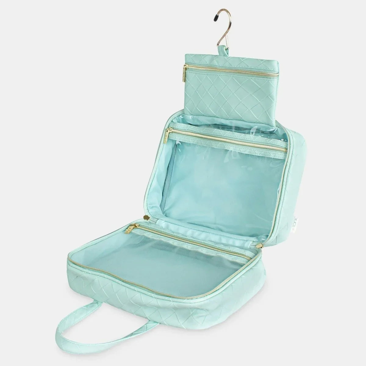 Hanging Cosmetic Bag - Woven Teal - Exquisite Homewares 