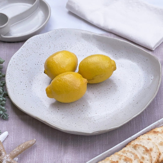 Ivory Abstract Oval Platter - Exquisite Homewares