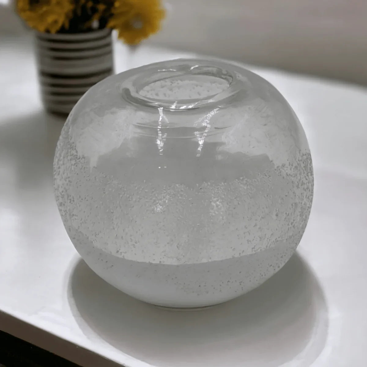 Jasper White Glass Vase - Exquisite Homewares 