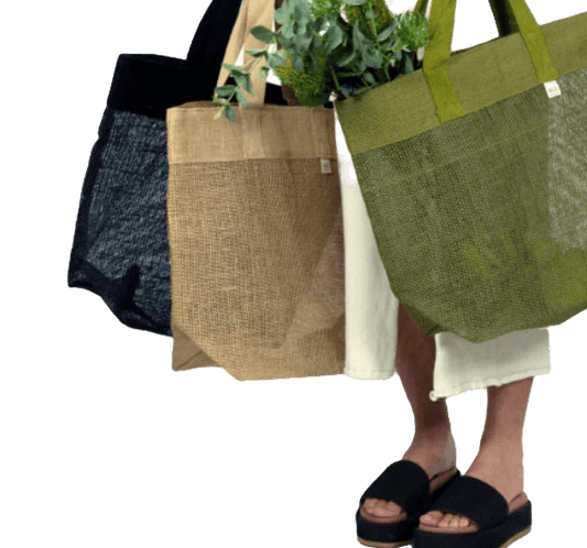 Jute Mesh Bag - Navy - Exquisite Homewares