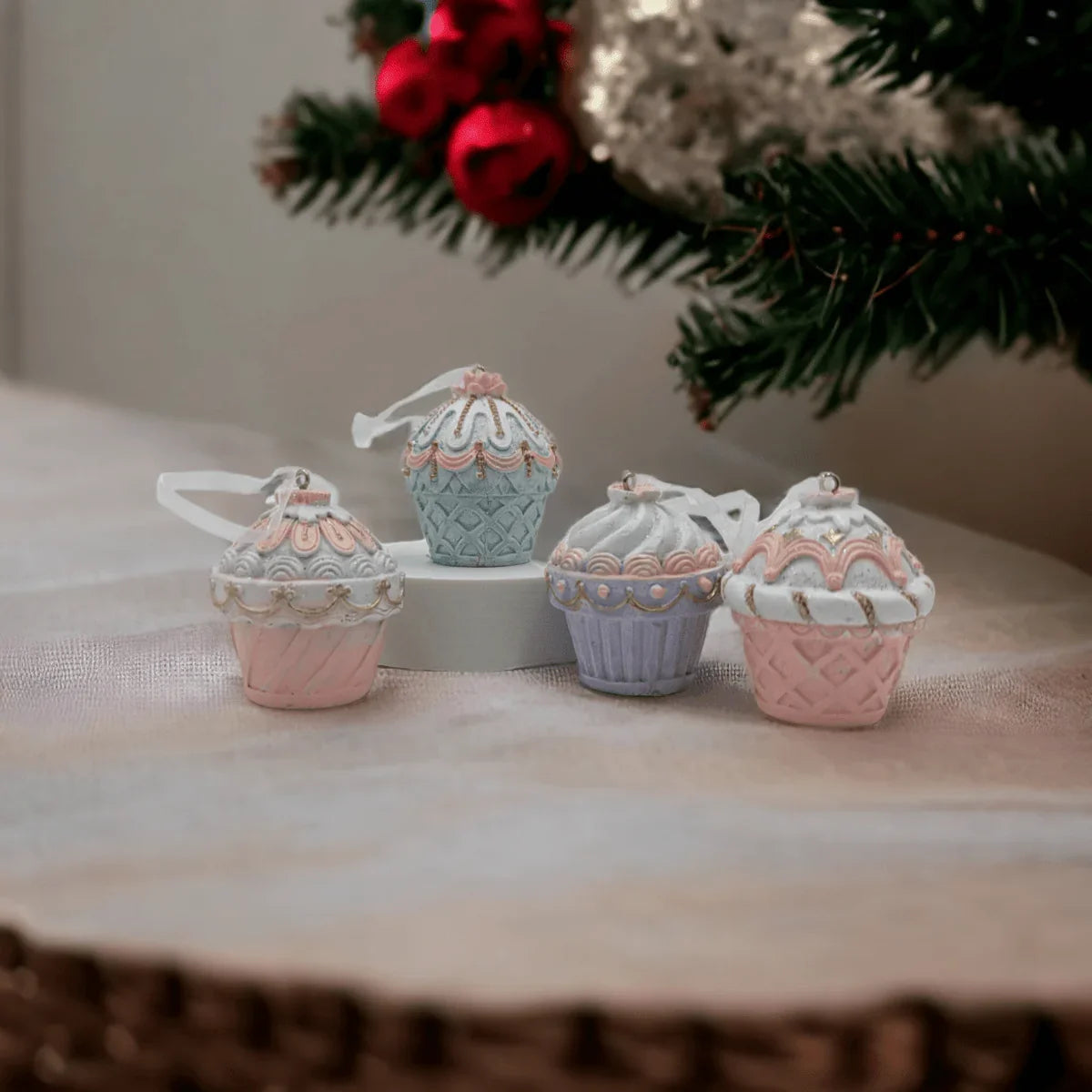 Large Cupcake Christmas Tree Hanging Decoration - Exquisite Homewares 