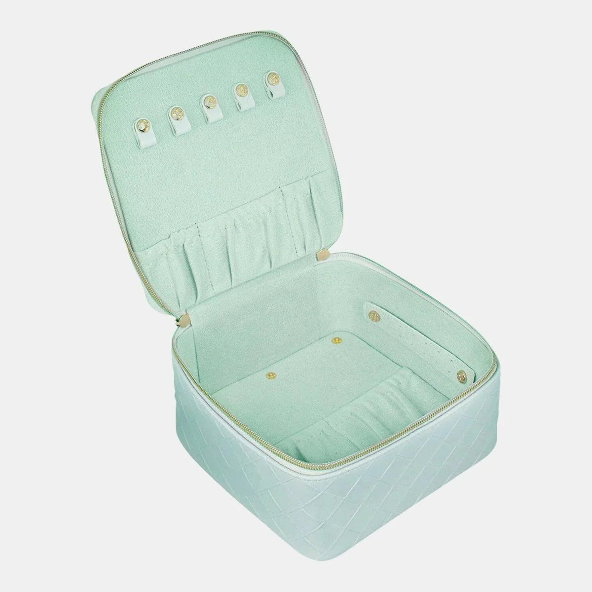 Large Jewellery Cube - Woven Teal - Exquisite Homewares 