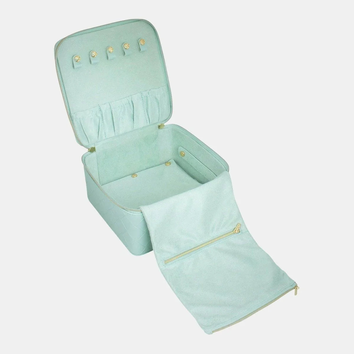 Large Jewellery Cube - Woven Teal - Exquisite Homewares 