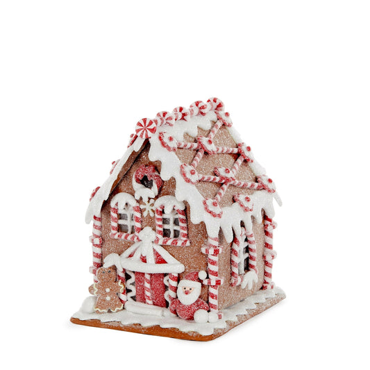 Light - Up Gingerbread House With Santa - Exquisite Homewares