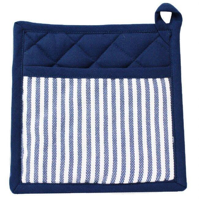 Maison Stripe Navy Potholder - Exquisite Homewares 