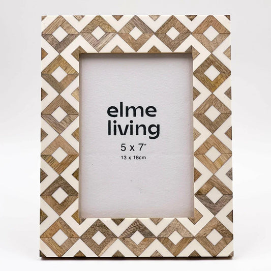 Manura 5x7" Photo Frame - Natural/White - Exquisite Homewares 