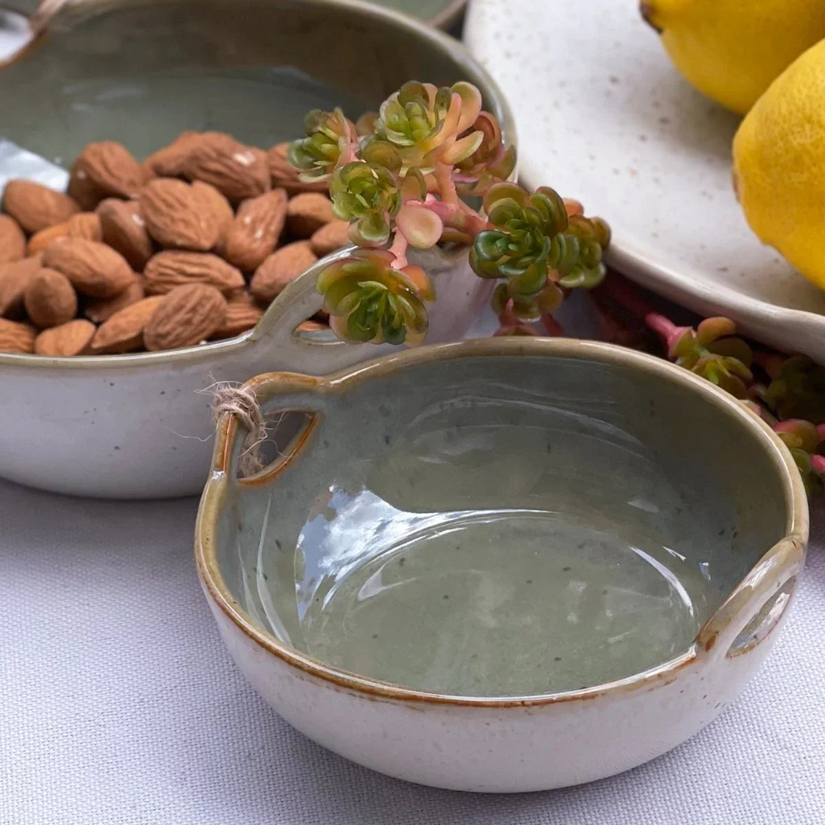 Mediterranean Olive Small Handle Bowl - Exquisite Homewares 